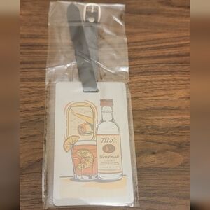 Tito's Vodka Metal Luggage Tag with Black‎ Strap New Sealed